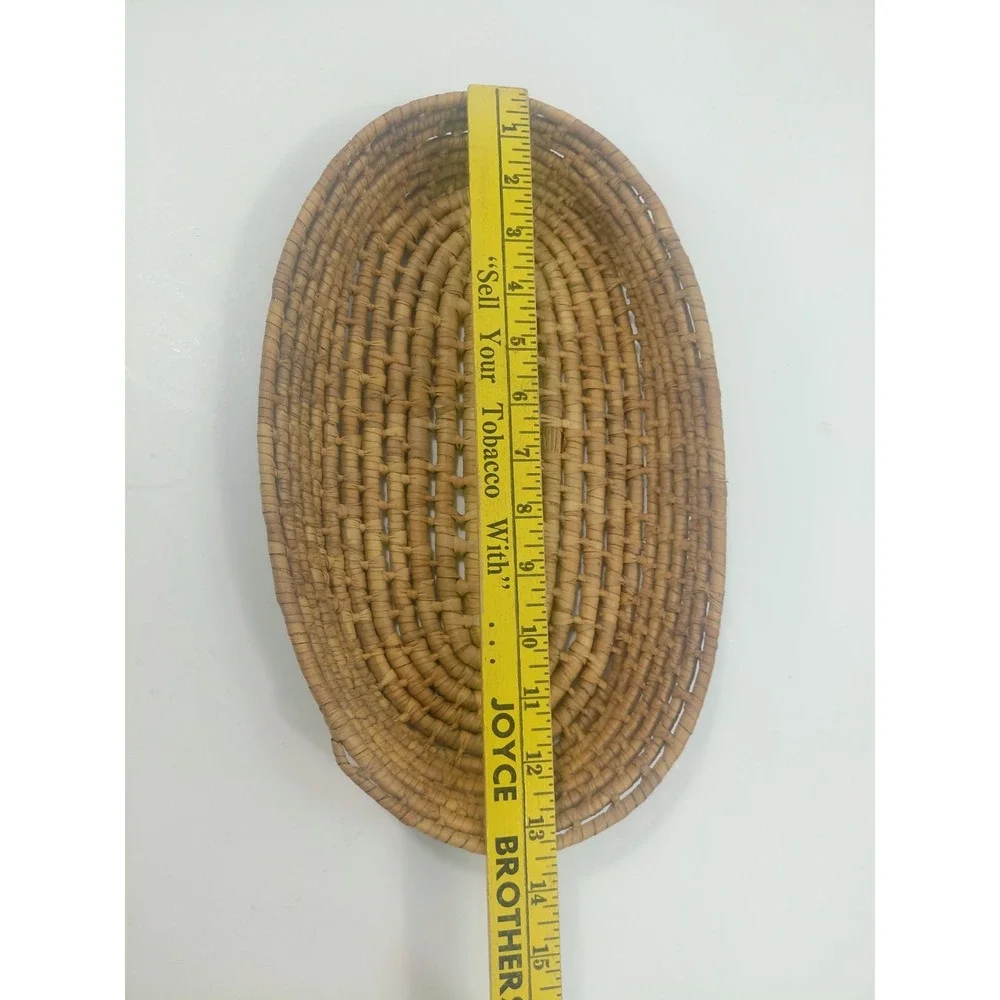 Woven Basket Tray Oval Natural Fiber Rustic Boho Farmhouse Decor